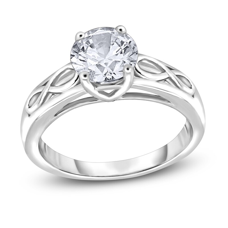 Main Image 1 of Diamond Solitaire Infinity Engagement Ring 1/4 ct tw Round 14K White Gold (I2/I)