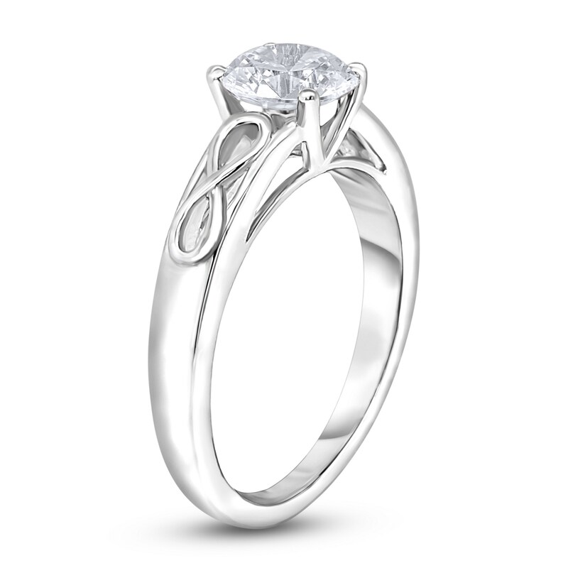 Main Image 2 of Diamond Solitaire Infinity Engagement Ring 1/4 ct tw Round 14K White Gold (I2/I)