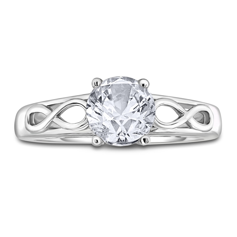 Main Image 3 of Diamond Solitaire Infinity Engagement Ring 1/4 ct tw Round 14K White Gold (I2/I)