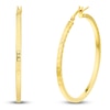 Thumbnail Image 2 of Diamond-Cut Square Hoop Earrings 14K Yellow Gold 40mm