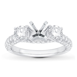 Diamond Ring Setting 1-3/4 ct tw Round 18K White Gold