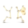 Diamond Virgo Constellation Earrings 1/8 ct tw Round 14K Yellow Gold