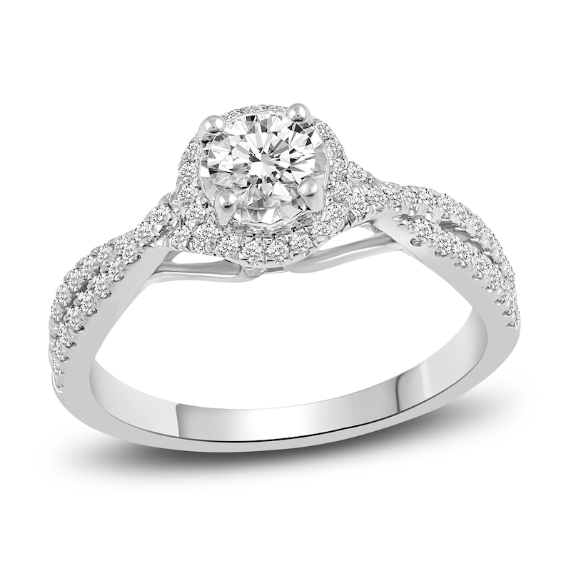 Main Image 1 of Diamond Engagement Ring 3/4 ct tw Round 10K White Gold