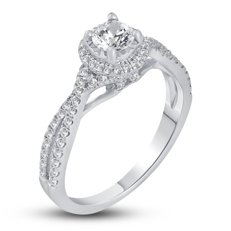 Main Image 2 of Diamond Engagement Ring 3/4 ct tw Round 10K White Gold