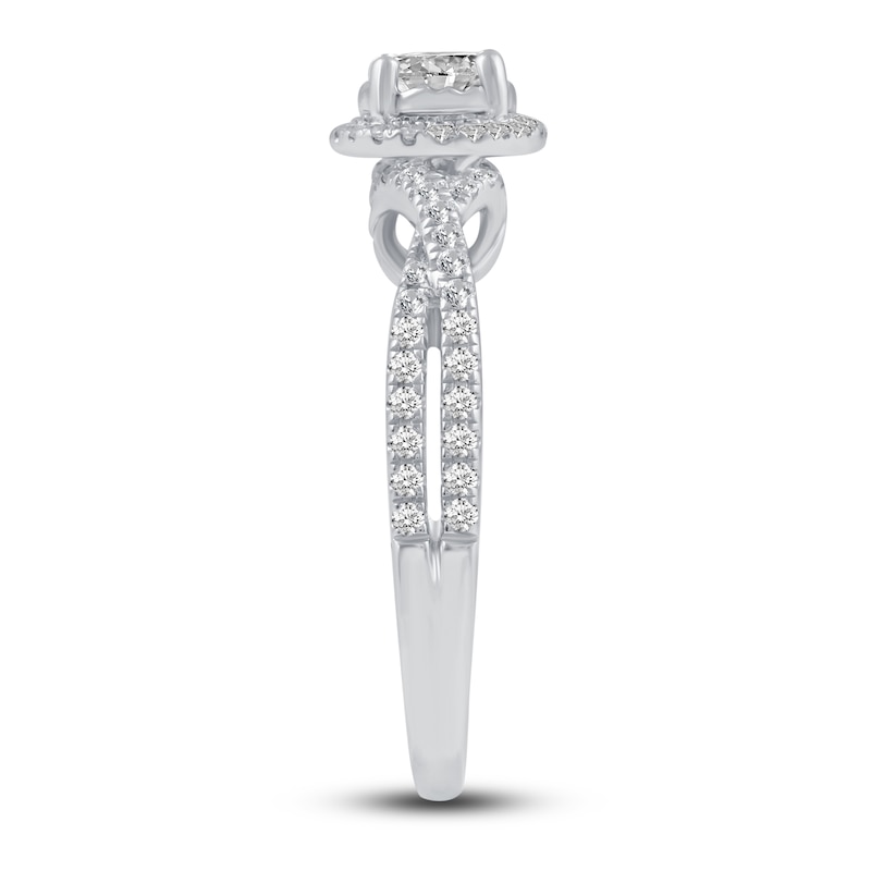 Diamond Engagement Ring 3/4 ct tw Round 10K White Gold