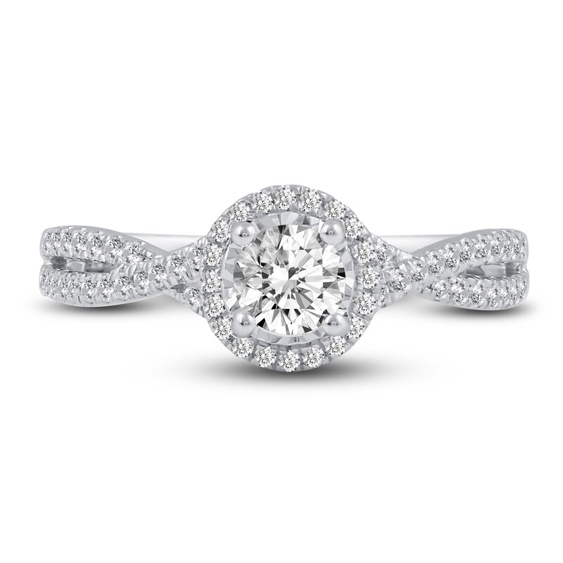 Main Image 4 of Diamond Engagement Ring 3/4 ct tw Round 10K White Gold