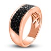 Thumbnail Image 2 of Men's Black Diamond Anniversary Ring 1 ct tw Round 14K Rose Gold
