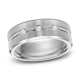 Diamond Wedding Band 1/6 ct tw Round Cobalt