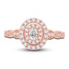Thumbnail Image 3 of Diamond Double Halo Engagement Ring 1/2 ct tw Oval/Round 14K Rose Gold