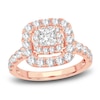 Thumbnail Image 1 of Diamond Engagement Ring 2 ct tw Round/Princess 14K Rose Gold