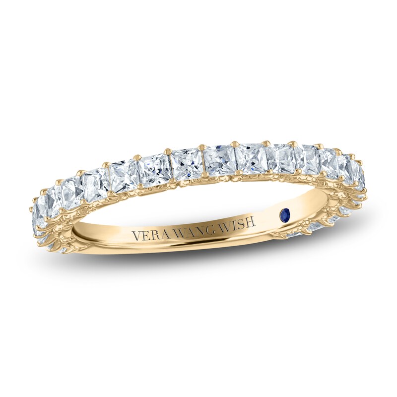 Vera Wang WISH Diamond Wedding Band 1 ct tw Princess 18K Yellow Gold