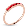 Thumbnail Image 2 of Juliette Maison Natural Ruby Baguette Bar Ring 10K Rose Gold