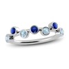 Thumbnail Image 1 of Juliette Maison Natural Aquamarine & Natural Blue Sapphire Ring 10K White Gold