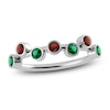 Thumbnail Image 1 of Juliette Maison Natural Emerald & Natural Garnet Ring 10K White Gold
