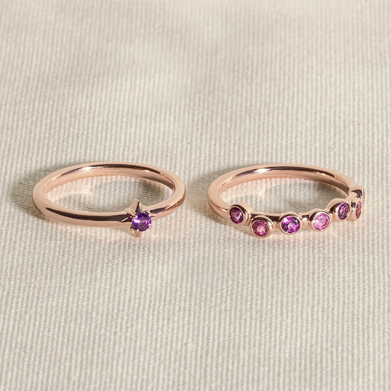 Main Image 4 of Juliette Maison Natural Peridot & Natural Pink Tourmaline Ring 10K Rose Gold