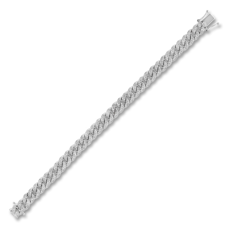 Main Image 2 of Diamond Cuban Link Bracelet 2-7/8 ct tw Round 10K White Gold 7"