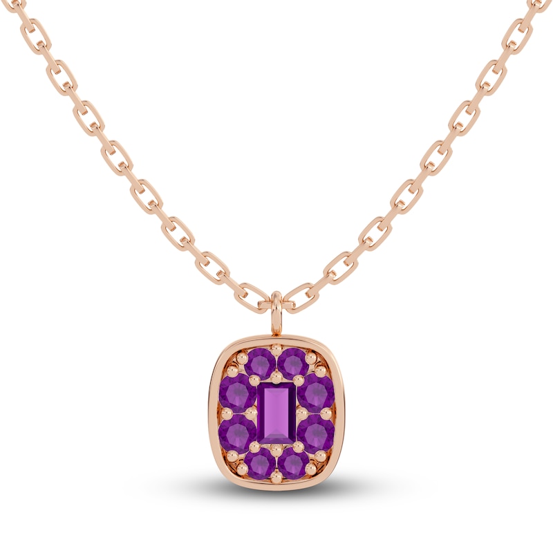 9ct rose gold Amethyst pendant