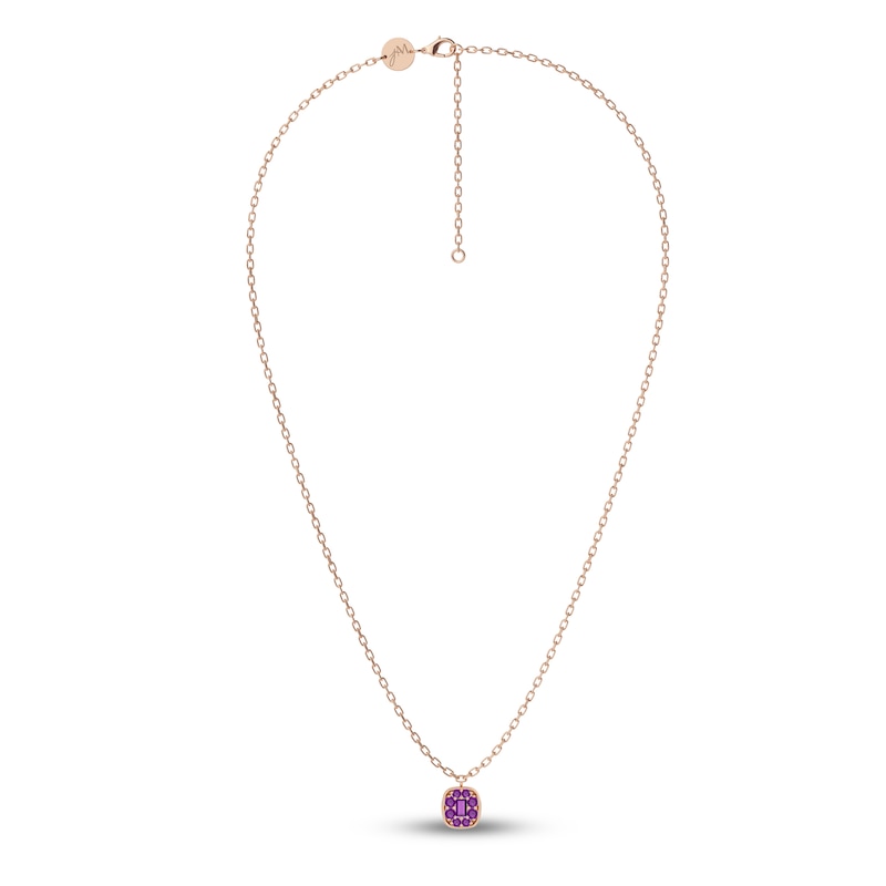 Main Image 2 of Juliette Maison Natural Amethyst Pendant Necklace 10K Rose Gold