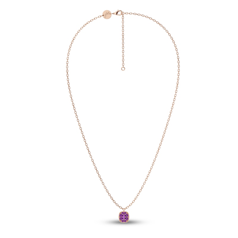 Juliette Maison Natural Amethyst Pendant Necklace 10K Rose Gold