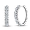 Vera Wang WISH Diamond Hoop Earrings 1 ct tw Round 10K White Gold