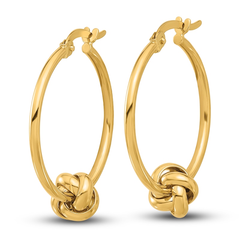 Main Image 2 of High-Polish Knotted Hoop Earrings 14K Yellow Gold