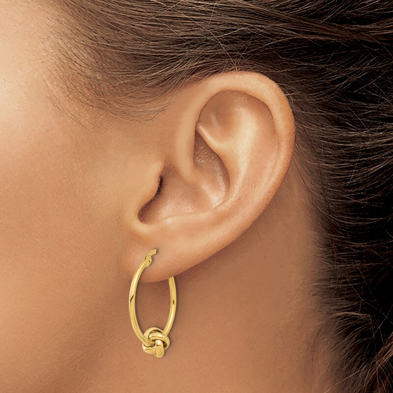 Main Image 3 of High-Polish Knotted Hoop Earrings 14K Yellow Gold