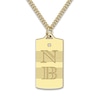 Thumbnail Image 1 of Men's Personalized Initial Pendant Necklace Diamond Accent Yellow Gold-Plated Sterling Silver 20"