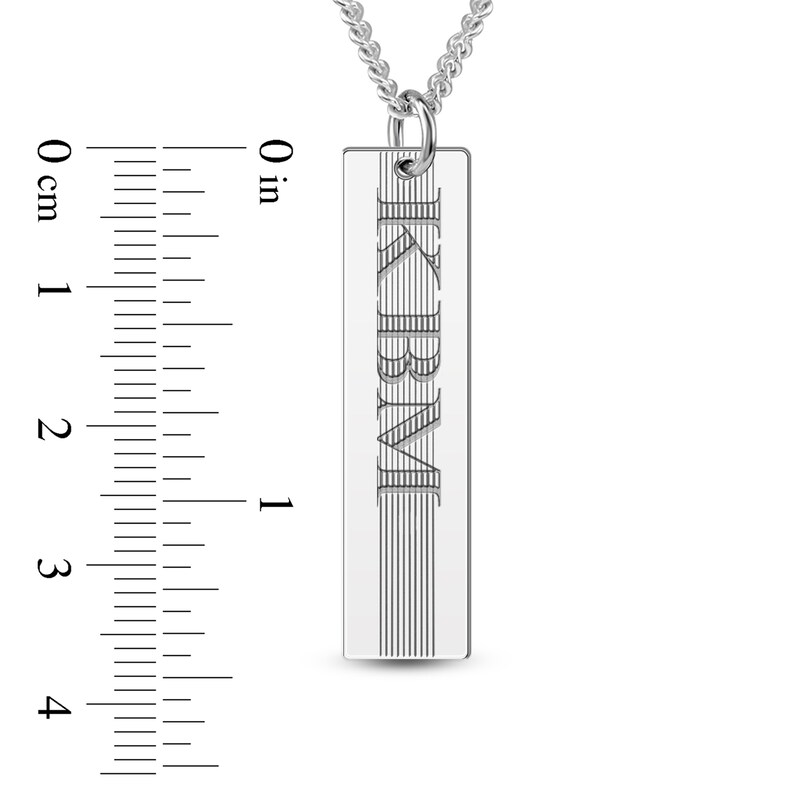 Main Image 2 of Men's Engravable Pendant Necklace Yellow Gold-Plated Sterling Silver 22"
