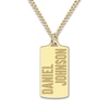 Thumbnail Image 1 of Engravable Dog Tag Bracelet Yellow Gold-Plated Sterling Silver 22"