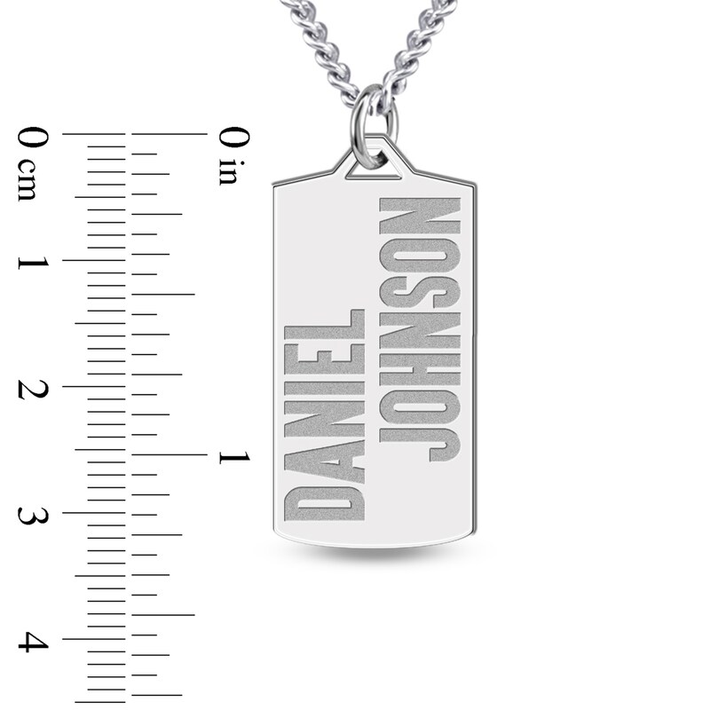 Main Image 2 of Engravable Dog Tag Bracelet Yellow Gold-Plated Sterling Silver 22"