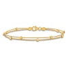 Thumbnail Image 3 of High-Polish Dual Strand Bead Station Bracelet 14K Yellow Gold 7.5"