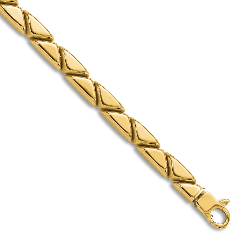 Main Image 1 of High-Polish Stampato Bracelet 14K Yellow Gold 7.5"