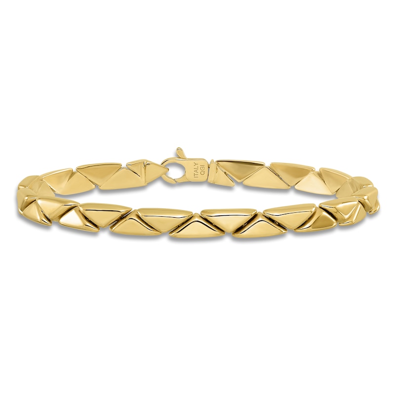 Main Image 3 of High-Polish Stampato Bracelet 14K Yellow Gold 7.5"
