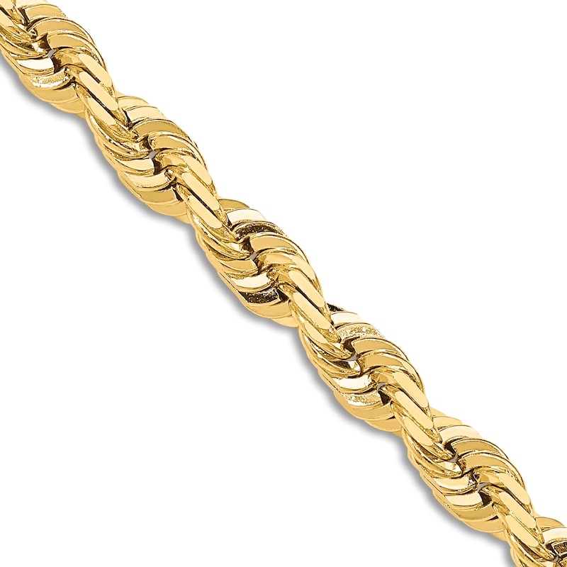 Main Image 1 of Men's Solid Quad Rope Chain Necklace 14K Yellow Gold 7.0mm 24"