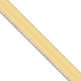 Solid Herringbone Chain Necklace 14K Yellow Gold 18" 10mm