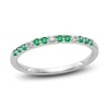Thumbnail Image 1 of Natural Emerald Wedding Band 1/20 ct tw Round 14K White Gold