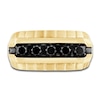 Thumbnail Image 3 of Men's Black Diamond Wedding Band 1-1/2 ct tw Round 14K Yellow Gold