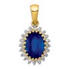 Thumbnail Image 0 of Natural Blue Sapphire Charm 1/10 ct tw Diamonds 14K Yellow Gold