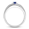Thumbnail Image 2 of Men's Natural Blue Sapphire Ring Diamond Accents 14K White Gold