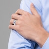Thumbnail Image 4 of Men's Natural Blue Sapphire Ring Diamond Accents 14K White Gold