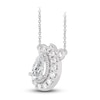 Thumbnail Image 2 of Diamond Pendant Necklace 3/8 ct tw Pear/Round 14K White Gold 18"