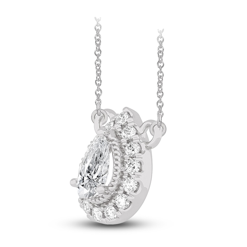Main Image 2 of Diamond Pendant Necklace 3/8 ct tw Pear/Round 14K White Gold 18"