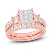 Thumbnail Image 1 of Diamond Bridal Set 1-1/2 ct tw Princess/Baguette/ Round 14K Rose Gold