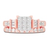Thumbnail Image 3 of Diamond Bridal Set 1-1/2 ct tw Princess/Baguette/ Round 14K Rose Gold