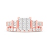 Thumbnail Image 4 of Diamond Bridal Set 1-1/2 ct tw Princess/Baguette/ Round 14K Rose Gold