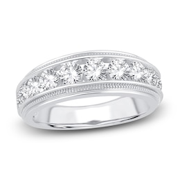 Men's Diamond Wedding Band 2 ct tw Round 14K White Gold