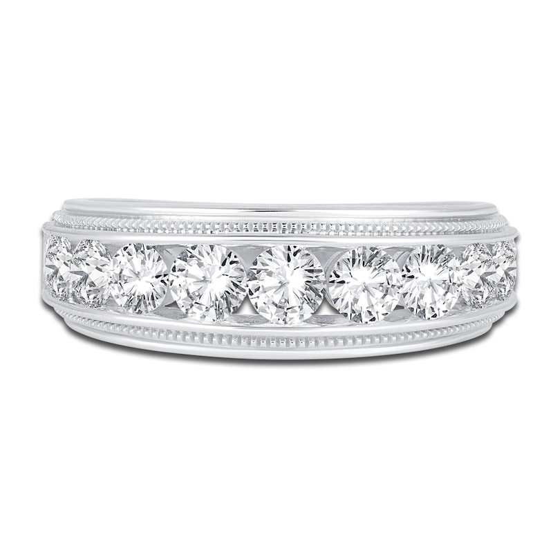 Main Image 3 of Men's Diamond Wedding Band 2 ct tw Round 14K White Gold