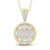 Thumbnail Image 1 of Diamond Necklace 1/5 ct tw Round/Baguette 14K Yellow Gold 18"