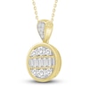 Thumbnail Image 2 of Diamond Necklace 1/5 ct tw Round/Baguette 14K Yellow Gold 18"