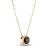 Thumbnail Image 2 of Black Diamond Solitaire Pendant Necklace 1 ct tw Round 14K Yellow Gold 18" (I3)